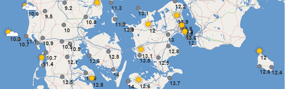 På DMI's hjemmeside kan du se den aktuelle temperatur, der hvor du bor